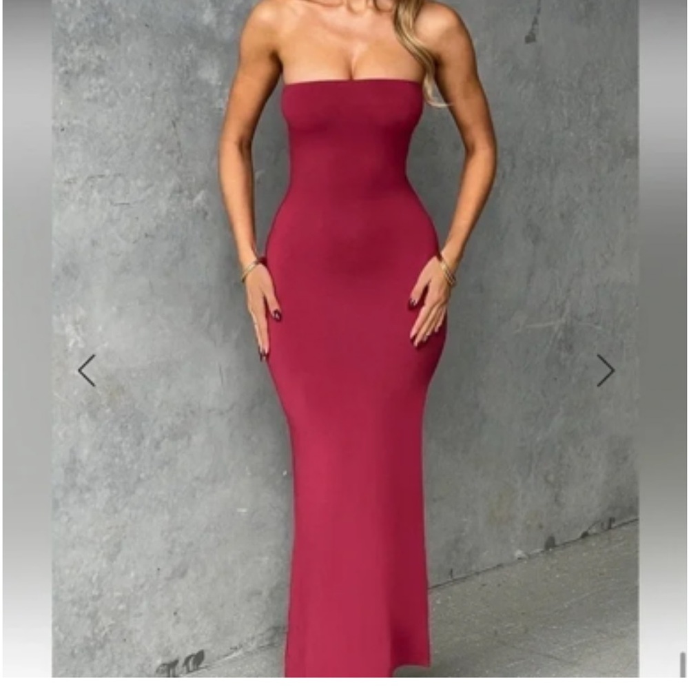 Babyboo bodycon Maxi Dress in Bold Red